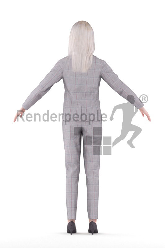 Rigged human 3D model by Renderpeople – asian woman, business