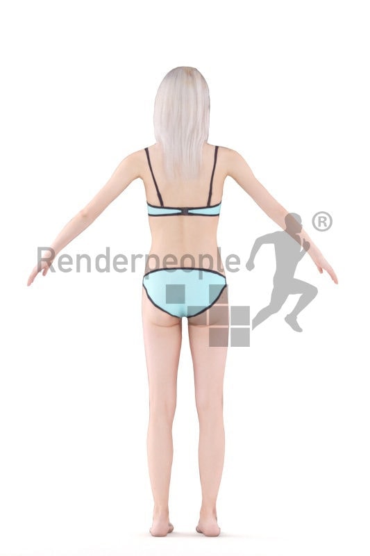3d people pool/beach asian woman rigged