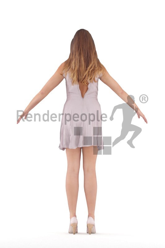 Rigged 3D People model for Maya and Cinema 4D – white woman, event, chic