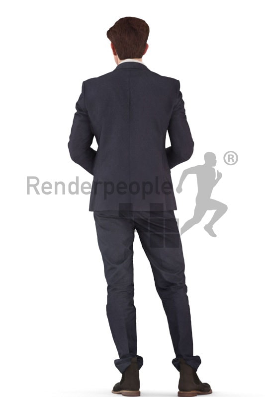 3d people business, young man standing and talking