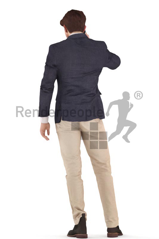 3d people event, man standing and callling