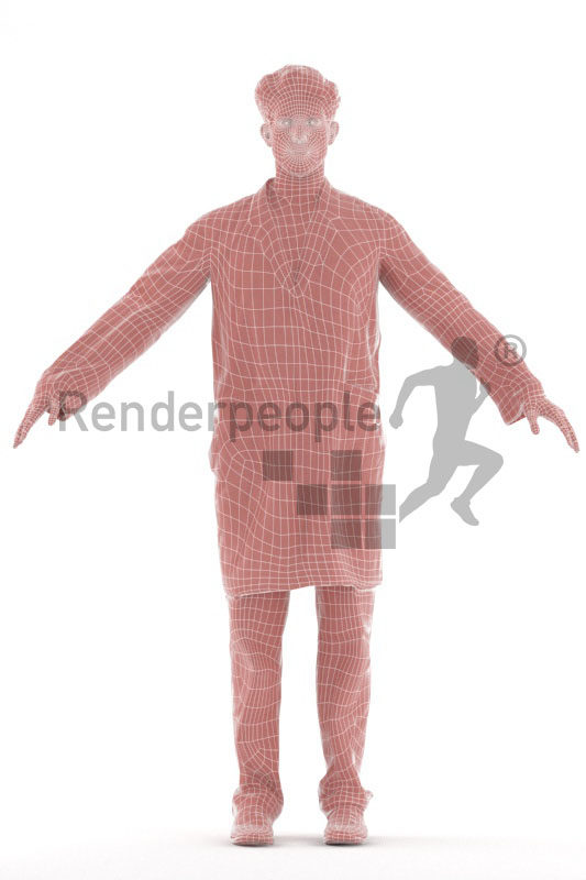 3d people healthcare, rigged man in A Pose