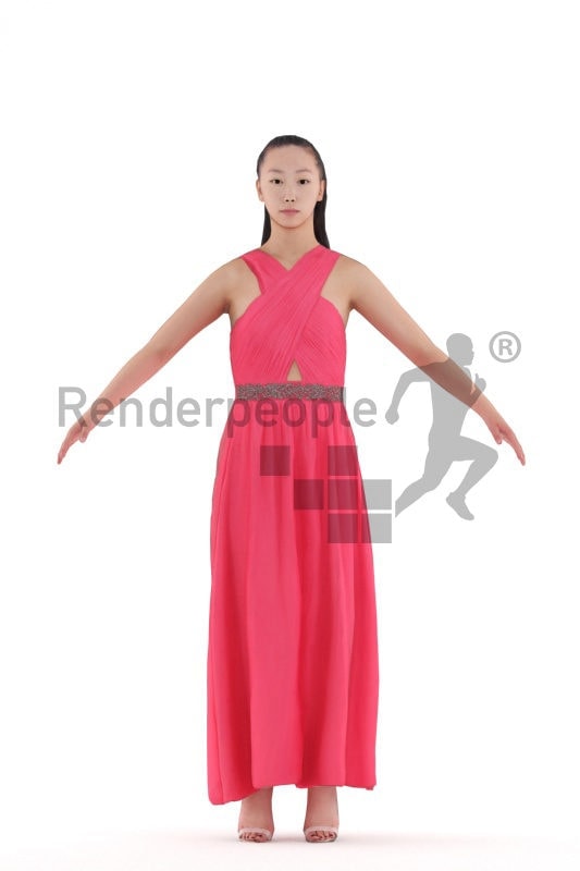 3d people event, asian woman rigged