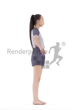 Rigged 3D People model for Maya and Cinema 4D – asian woman in sleep wear