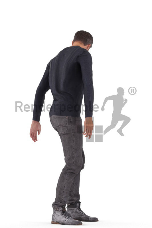 Animated 3D People model for Unreal Engine and Unity – european man in casual look, standing