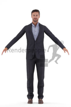 3d people business,3d white man rigged