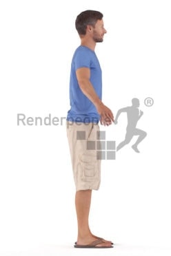 Rigged 3D People model for Maya and Cinema 4D – european man in free time clothes