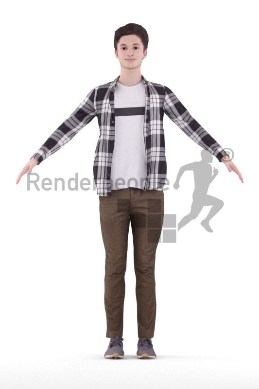 Rigged 3D People model for Maya and 3ds Max – european man in casual look