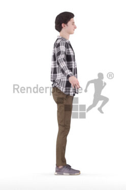 Rigged 3D People model for Maya and 3ds Max – european man in casual look