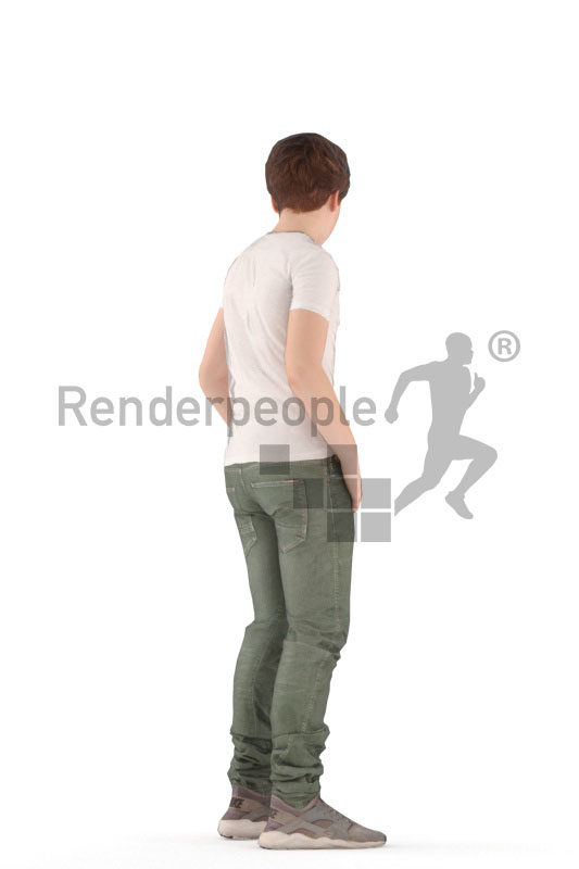 3D People model for animations – european boy/teenager in daily clothes, standing