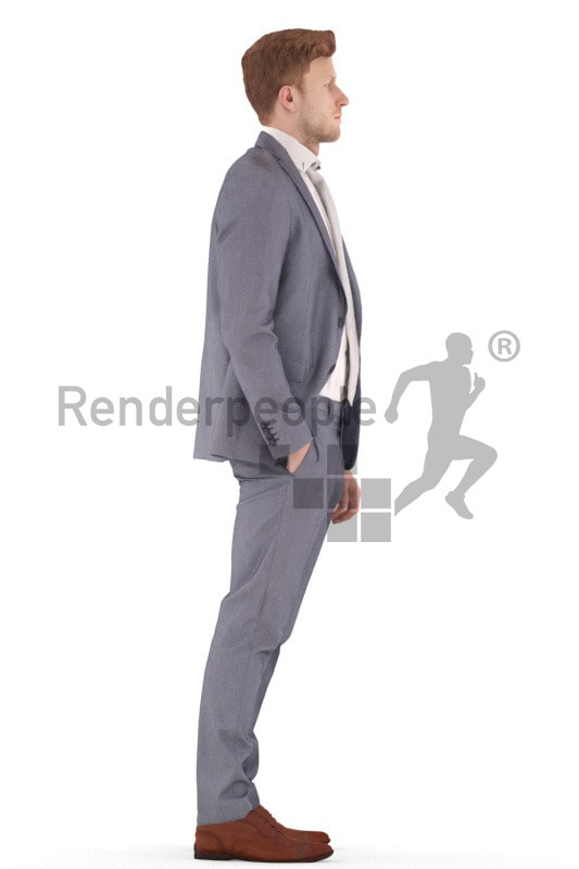 3d people business, jung man standing