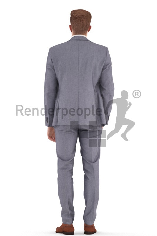3d people business, jung man standing