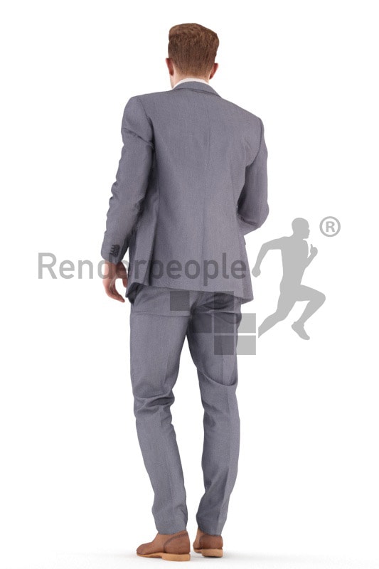 3d people business, jung man standing and shaking hands