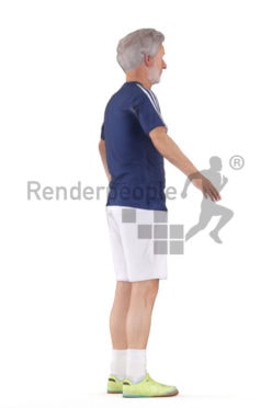Rigged 3D People model by Renderpeople -elderly white man in sports outfit