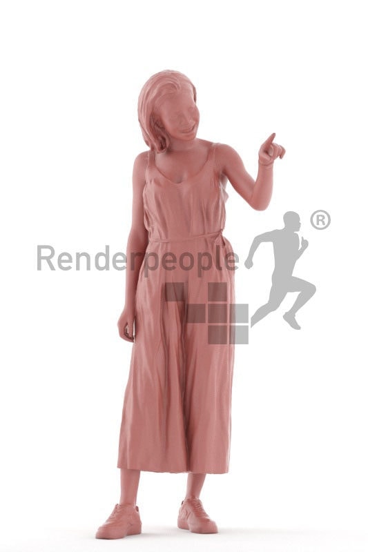 3d people casual, 3d black woman pointing