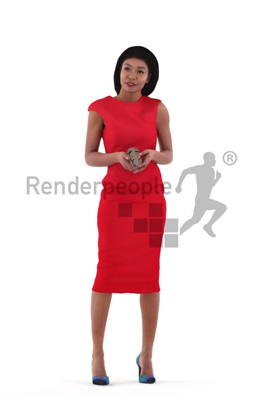 3d people event, 3d black woman, standing