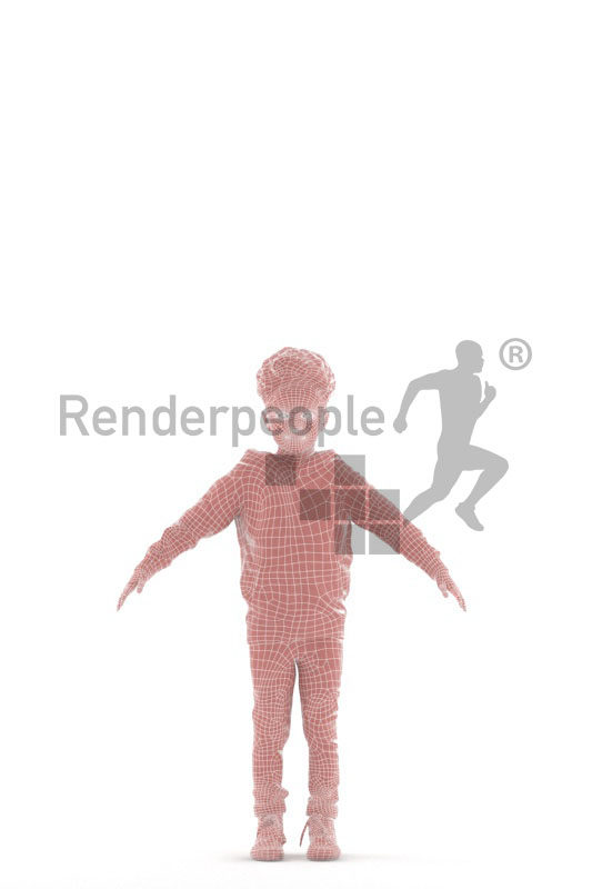3d people casual, 3d black kid rigged