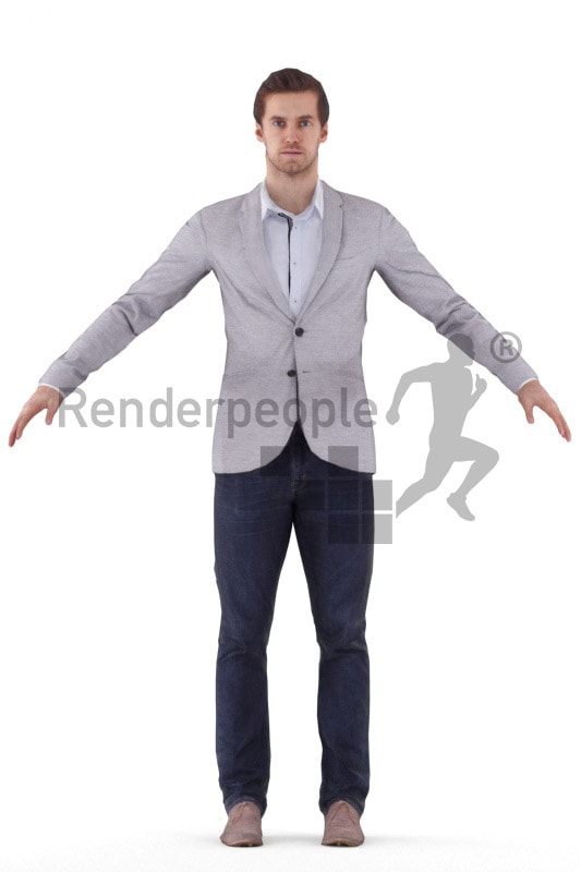 3d people event, rigged man in A Pose
