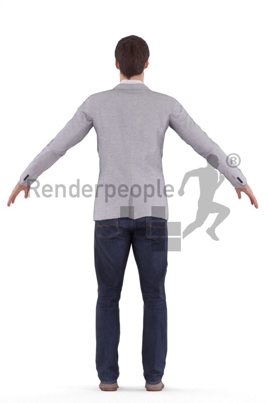 3d people event, rigged man in A Pose