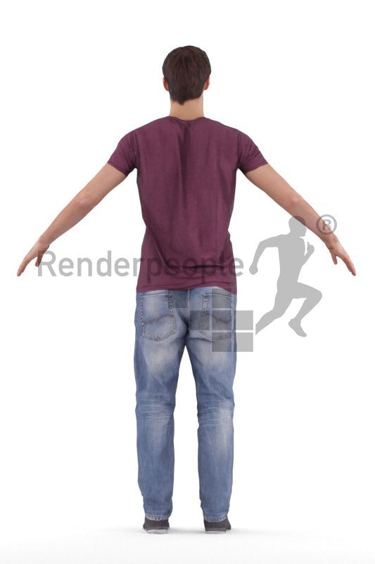 Rigged 3D People model for Maya and Cinema 4D –white man, casual look