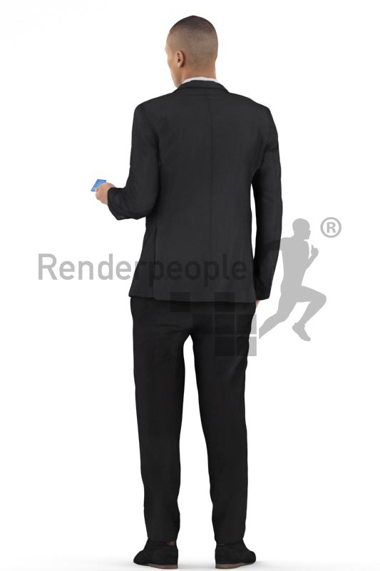 3d people business, black 3d man standing