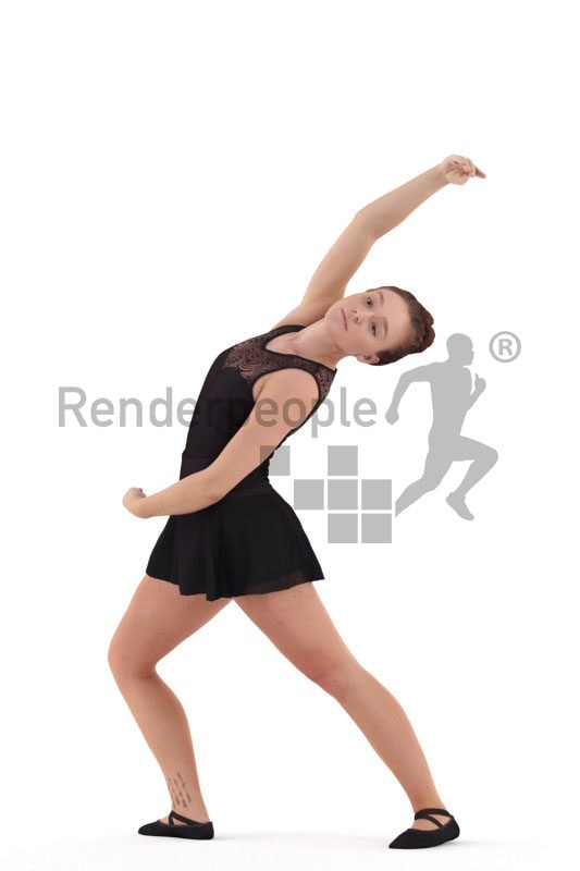 Scanned human 3D model by Renderpeople – woman dancing ballet