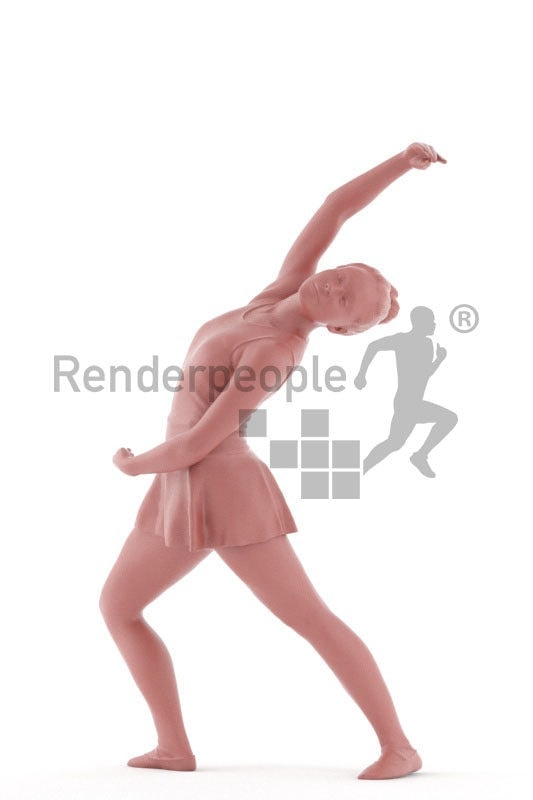 Scanned human 3D model by Renderpeople – woman dancing ballet
