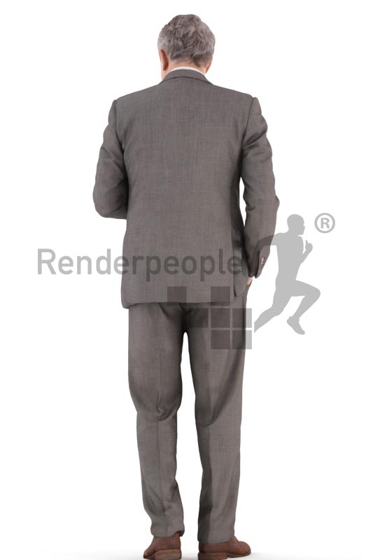 3d people business, best ager man standing