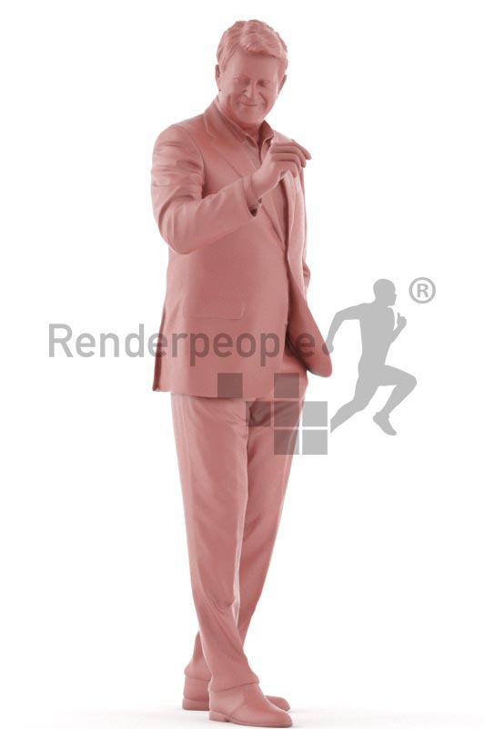 3d people business, best ager man standing