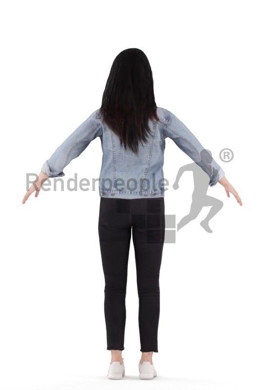 Rigged 3D People model for Maya and 3ds Max – asian woman in daily outfit, casual