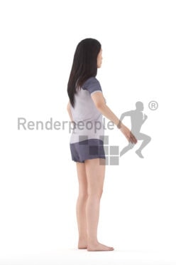 Rigged 3D People model for Maya and 3ds Max – Asian woman in sleeping clothes
