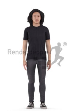 Animated 3D People model for Unreal Engine and Unity – asian man in casual outfit, talking