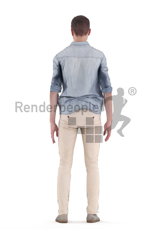 3D People model for animations – european man in smart casual look, standing