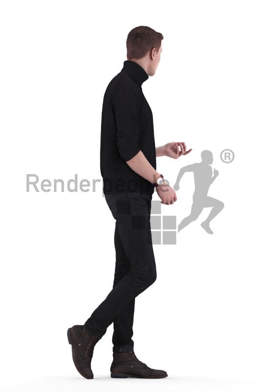 3d people casual, 3d white man walking and talking