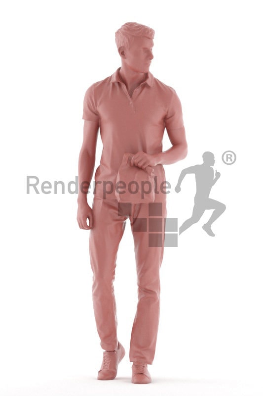 3d people medical, white 3d man rigged