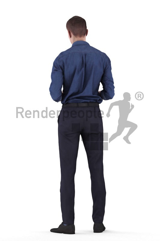 3d people business, white 3d man standing