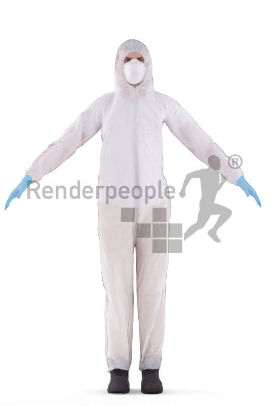 3d people medical, white 3d man rigged