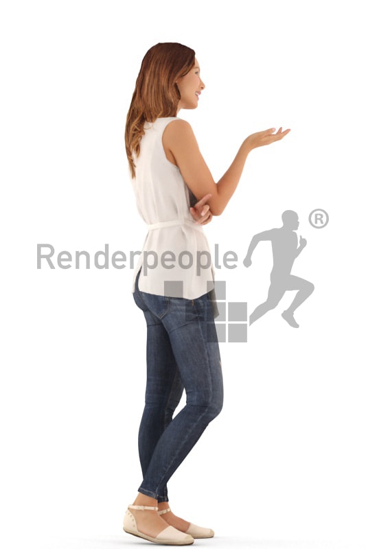 3d people casual, white 3d woman standing and discussing