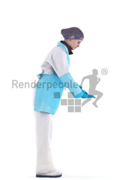 3d people healthcare, white 3d woman operating