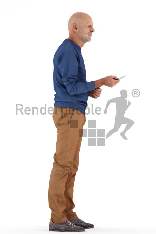 3d people casual, best ager man holding credit card