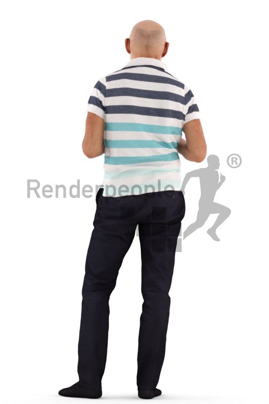 3d people casual, best ager man standing and talking