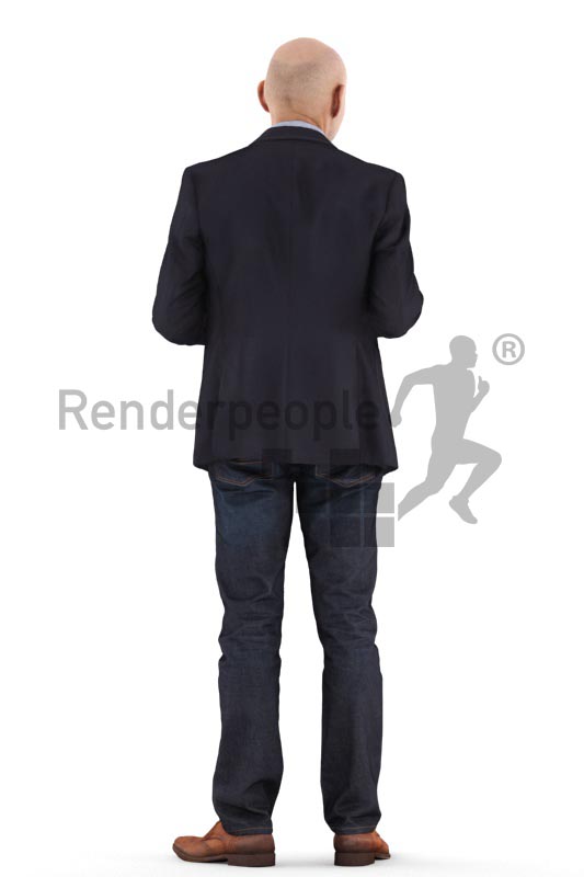 3d people business, best ager man standing and talking