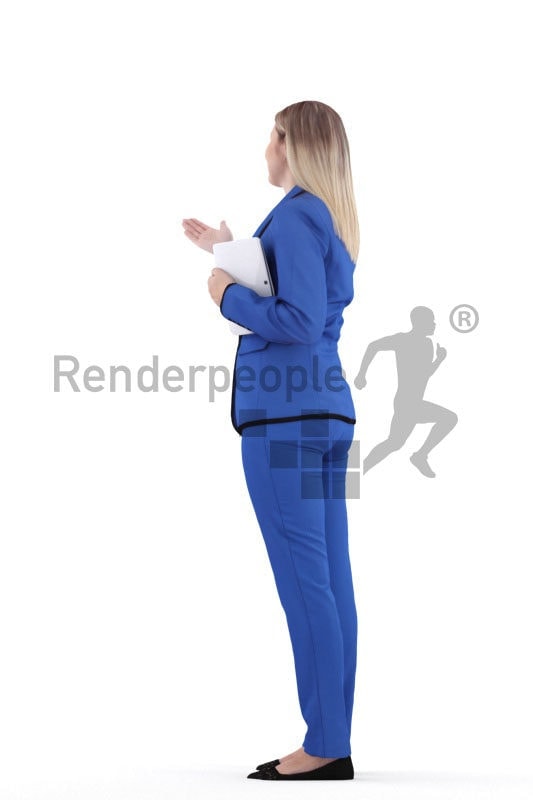 3d people business,3d white woman, interacting