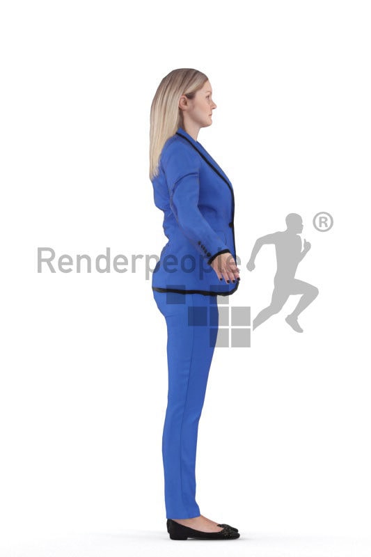 Rigged 3D People model for Maya and 3ds Max – european woman in business look