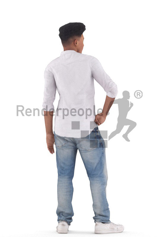 Human 3D model for animations – indian man in smart casual outfit, standing