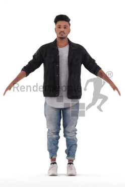 Rigged 3D People model for Maya and 3ds Max – indian man in casual streetwear