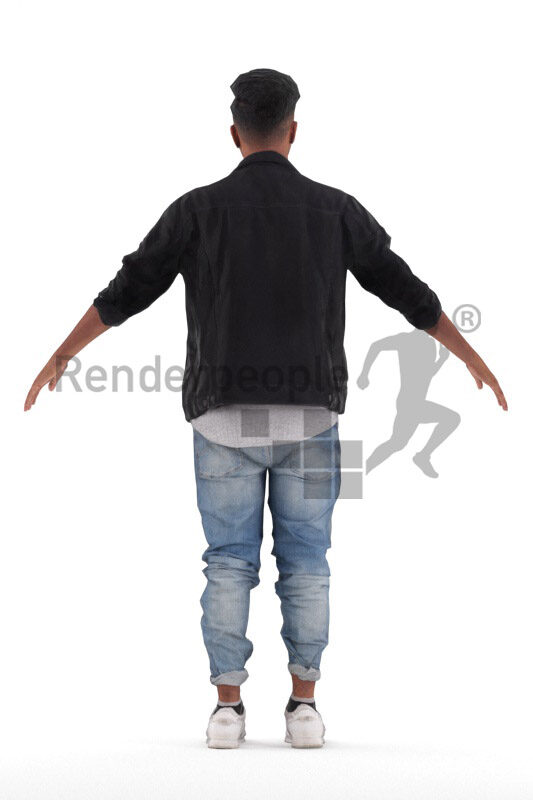 Rigged 3D People model for Maya and 3ds Max – indian man in casual streetwear