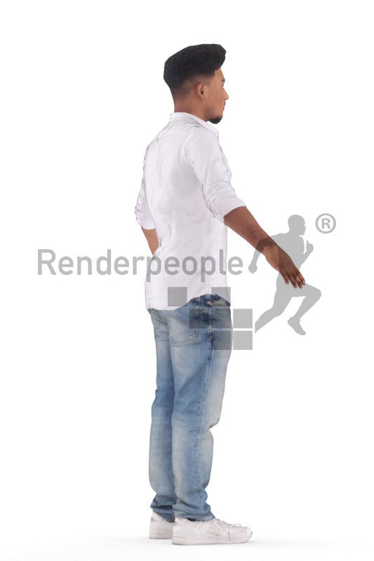 Rigged and retopologized 3D People model – indian male in smart casual look
