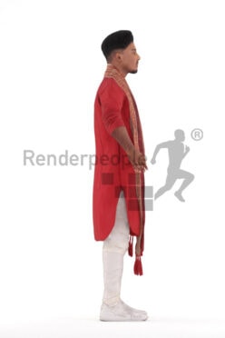 Rigged 3D People model for Maya and Cinema 4D – indian man in traditional suit