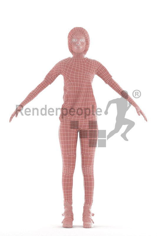 3d people casual, 3d woman standing searching in her bag